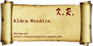 Klára Rozália névjegykártya